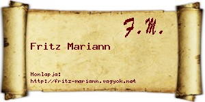 Fritz Mariann névjegykártya