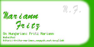 mariann fritz business card